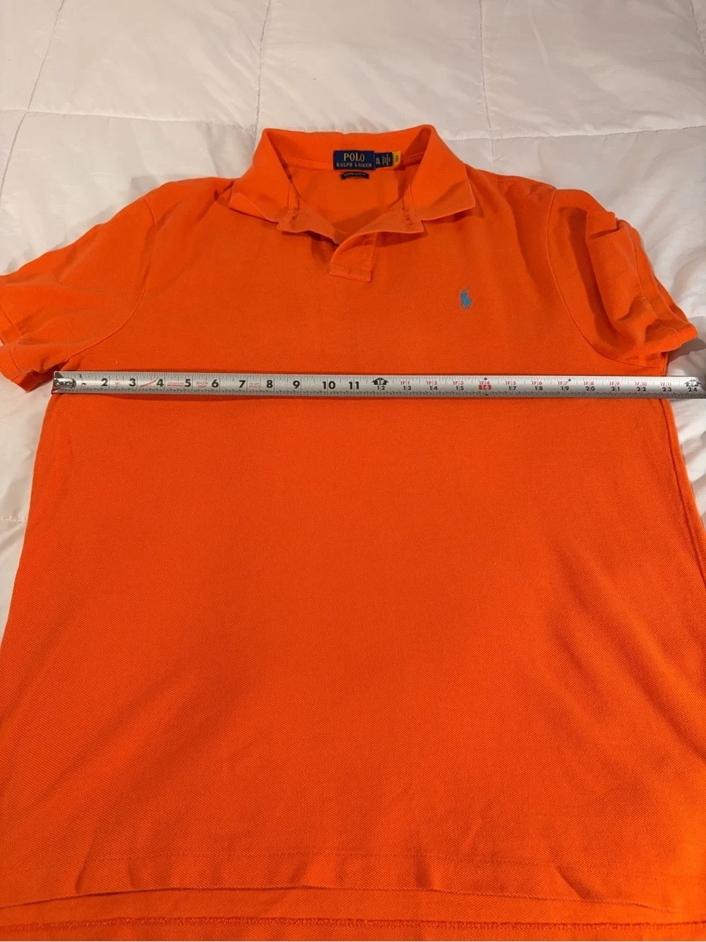 Men’s Polo Ralph Lauren Orange Short Sleeve Piqué Polo Shirt Custom Slim Fit